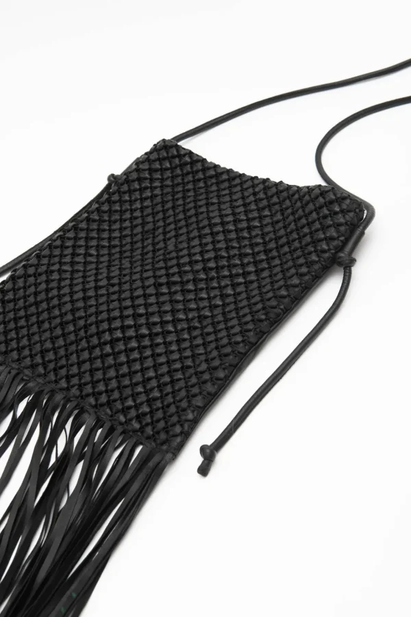 ALYSI BORSA MIDI PELLE INTRECCIATA- Accessoreria
