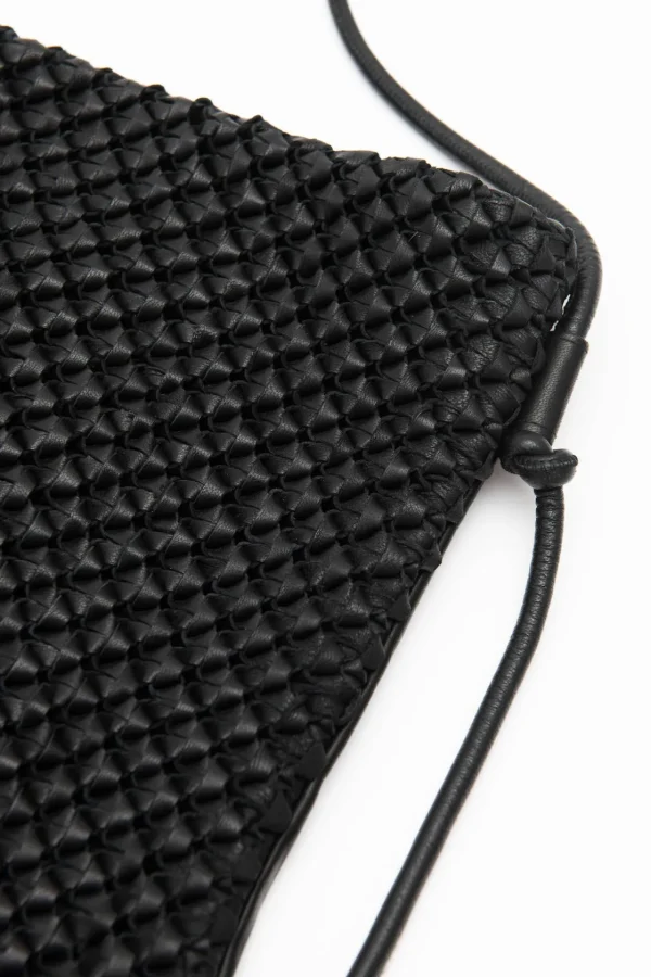 ALYSI BORSA MIDI PELLE INTRECCIATA- Accessoreria