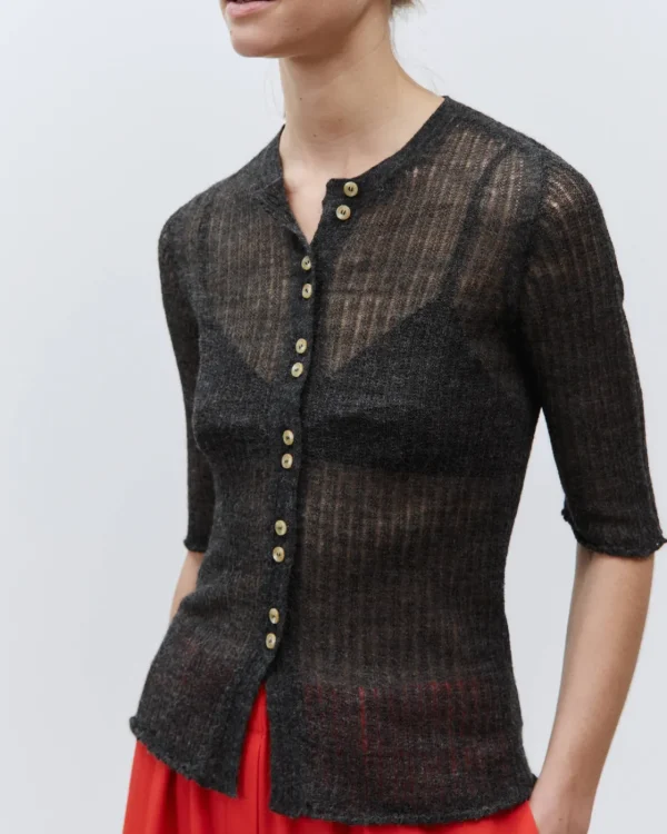 ALYSI CARDIGAN SLIM A COSTINA- Maglie