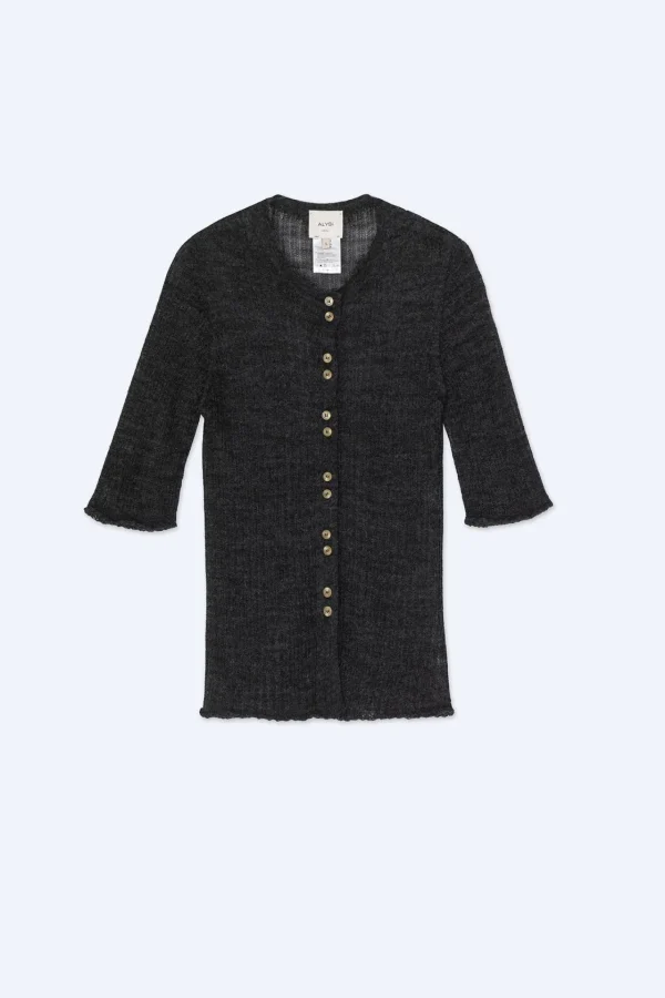 ALYSI CARDIGAN SLIM A COSTINA- Maglie
