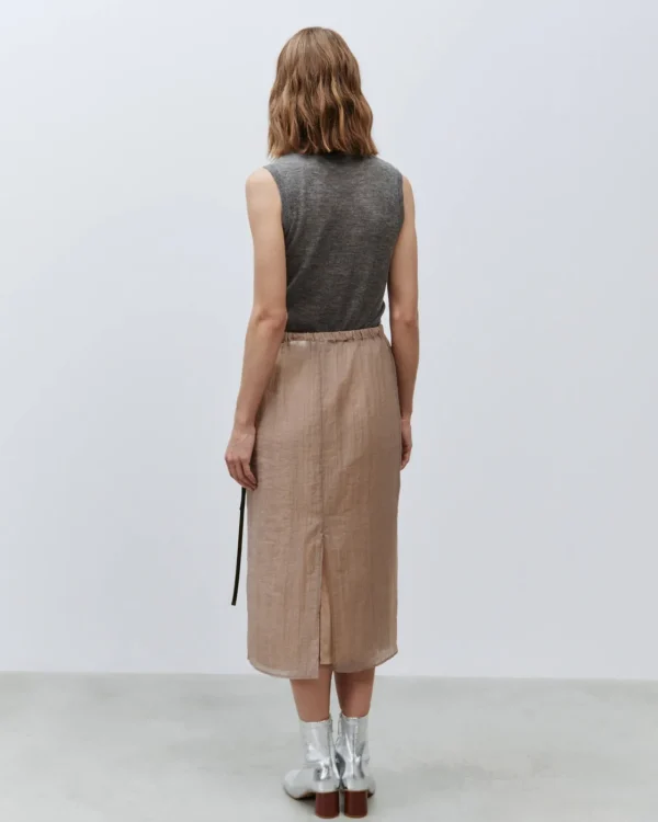 ALYSI GONNA MIDI IN ORGANZA- Gonne