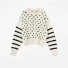 ALYSI MAGLIA BOXY RIGHE E POIS- Maglie