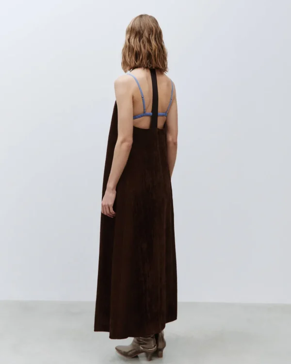 ALYSI MAXI ABITO CAMICIA VELLUTO A COSTE- Abiti E Tute
