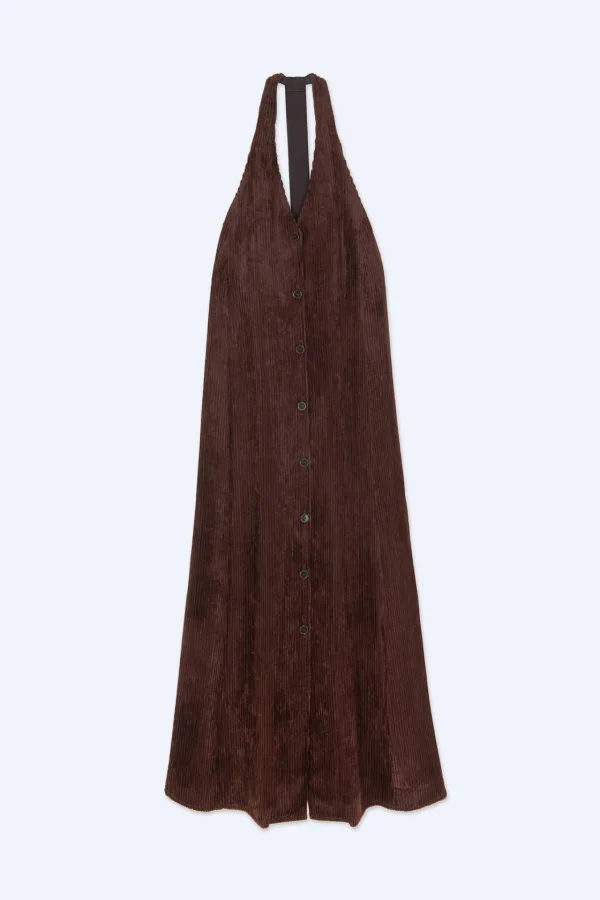 ALYSI MAXI ABITO CAMICIA VELLUTO A COSTE- Abiti E Tute