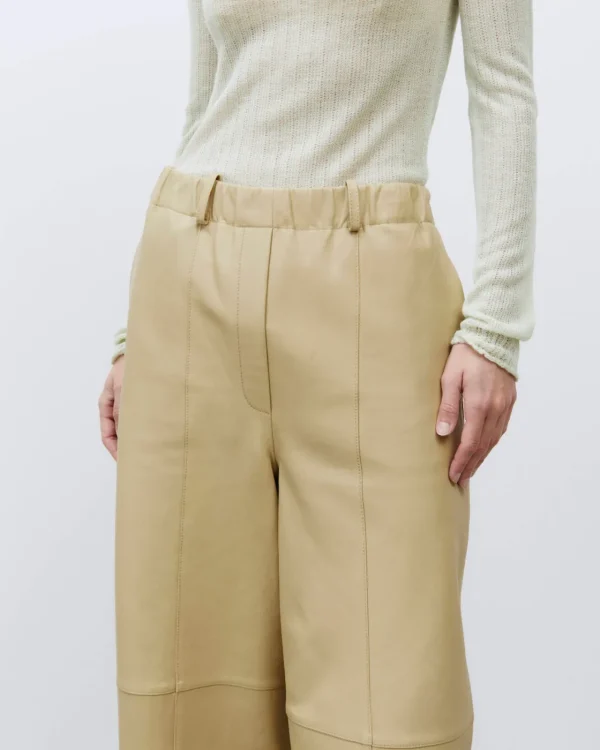 ALYSI PANTALONE PELLE CROPPED- Pantaloni