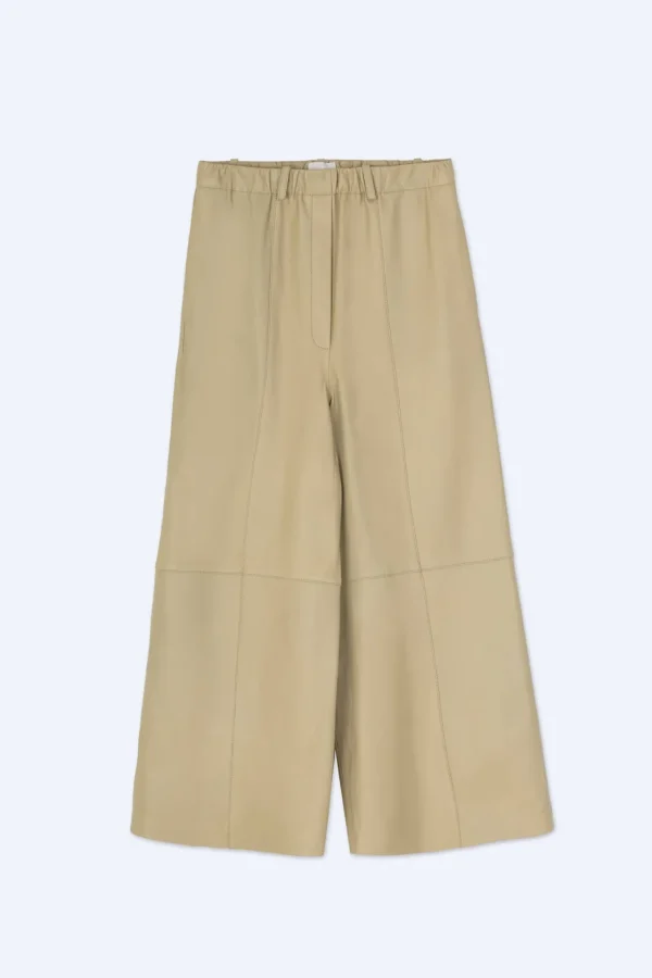 ALYSI PANTALONE PELLE CROPPED- Pantaloni