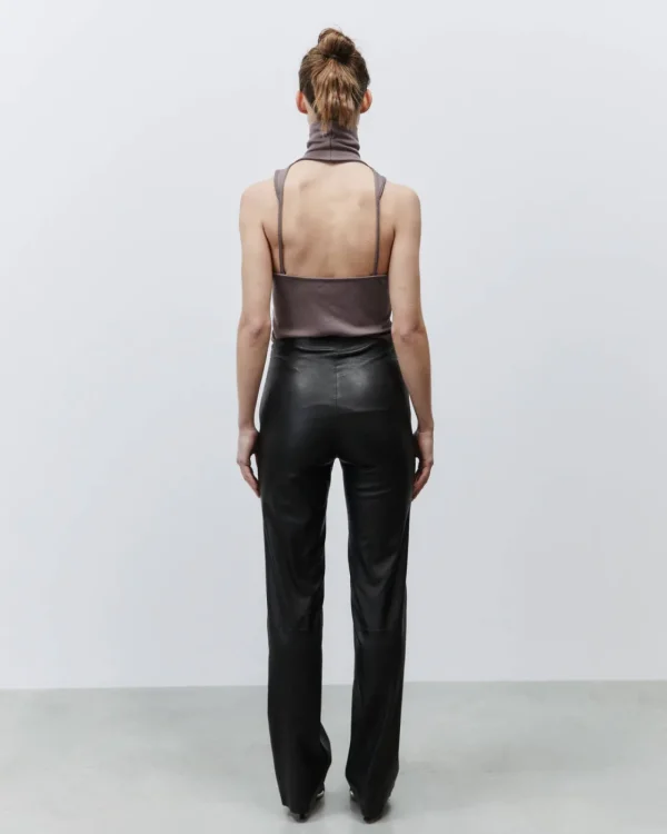 ALYSI PANTALONE PELLE STRETCH- Pantaloni