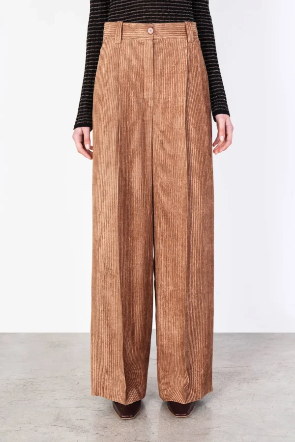 ALYSI PANTALONE SARTORIALE CORDUROY FLUIDO- Pantaloni