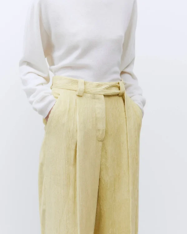 ALYSI PANTALONE SARTORIALE VELLUTO A COSTE- Pantaloni
