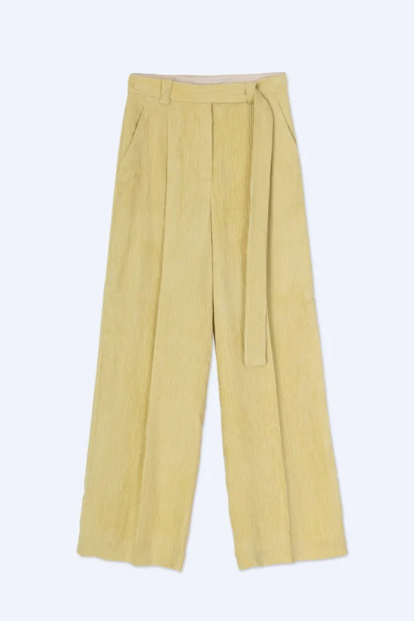 ALYSI PANTALONE SARTORIALE VELLUTO A COSTE- Pantaloni