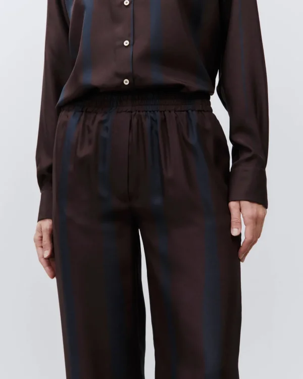ALYSI PANTALONE SETA STAMPATA- Pantaloni