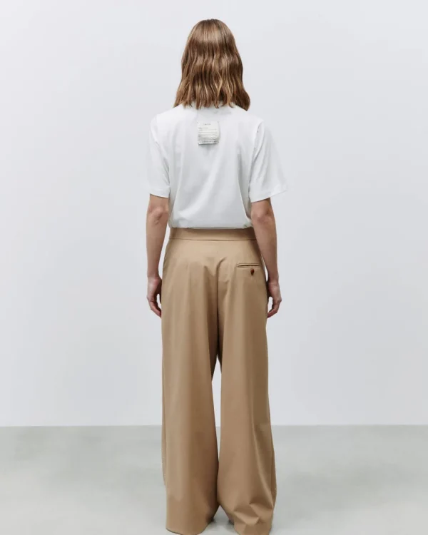 ALYSI PANTALONE WIDE LEG CON STRASS- Pantaloni